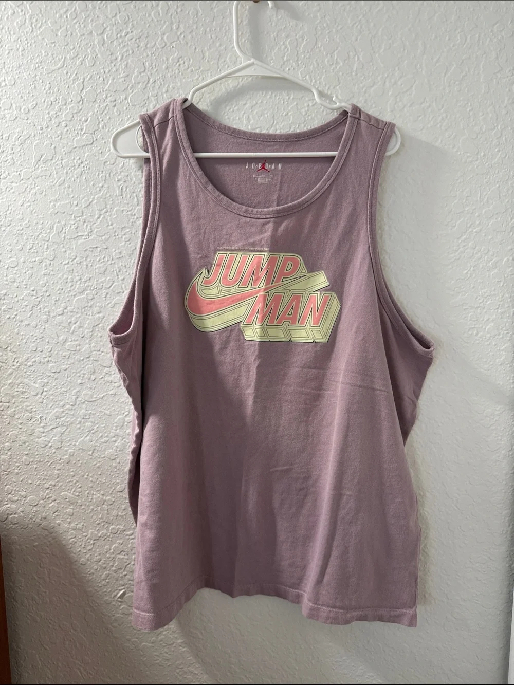 JORDAN Sleeveless Jumpman Tank - Dusty Lavendar with Yellow Logo Size XXL